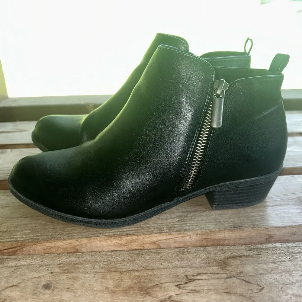 Sonoma Kohl's Ankle Boot Black Rounded Toe 1